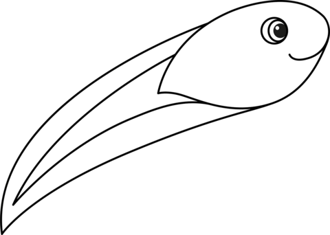 Cute Tadpole Coloring Page